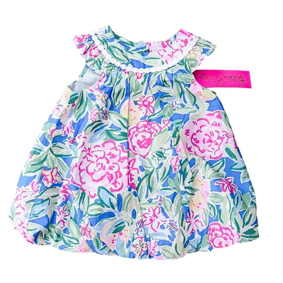 NWT Lilly Pulitzer Baby Paloma Bubble Dress In Grove Garden Size 12-18M - Picture 1 of 6